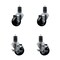 Service Caster 3'' Soft Rubber Wheel Swivel 1-5/8'' Expanding Stem Caster Set 2 Brakes, 4PK SCC-EX20S314-SRS-2-TLB-2-158 - alternate 1